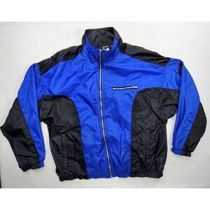 90s Nike‎ Track Jacket Men XL Full Zip Windbreaker Lined Big Swoosh Metal Zips